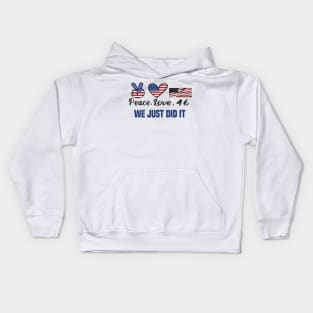 Peace love 46 Biden Harris 2020 won Kids Hoodie